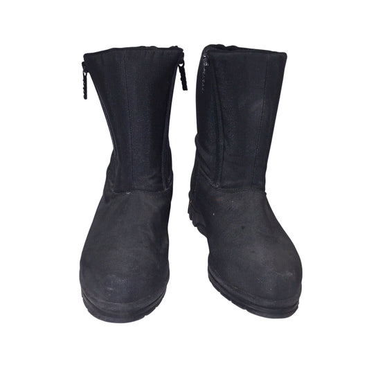 TOTES Waterproof Women's BLACK BOOTS Zip Up WInter Rain Boot