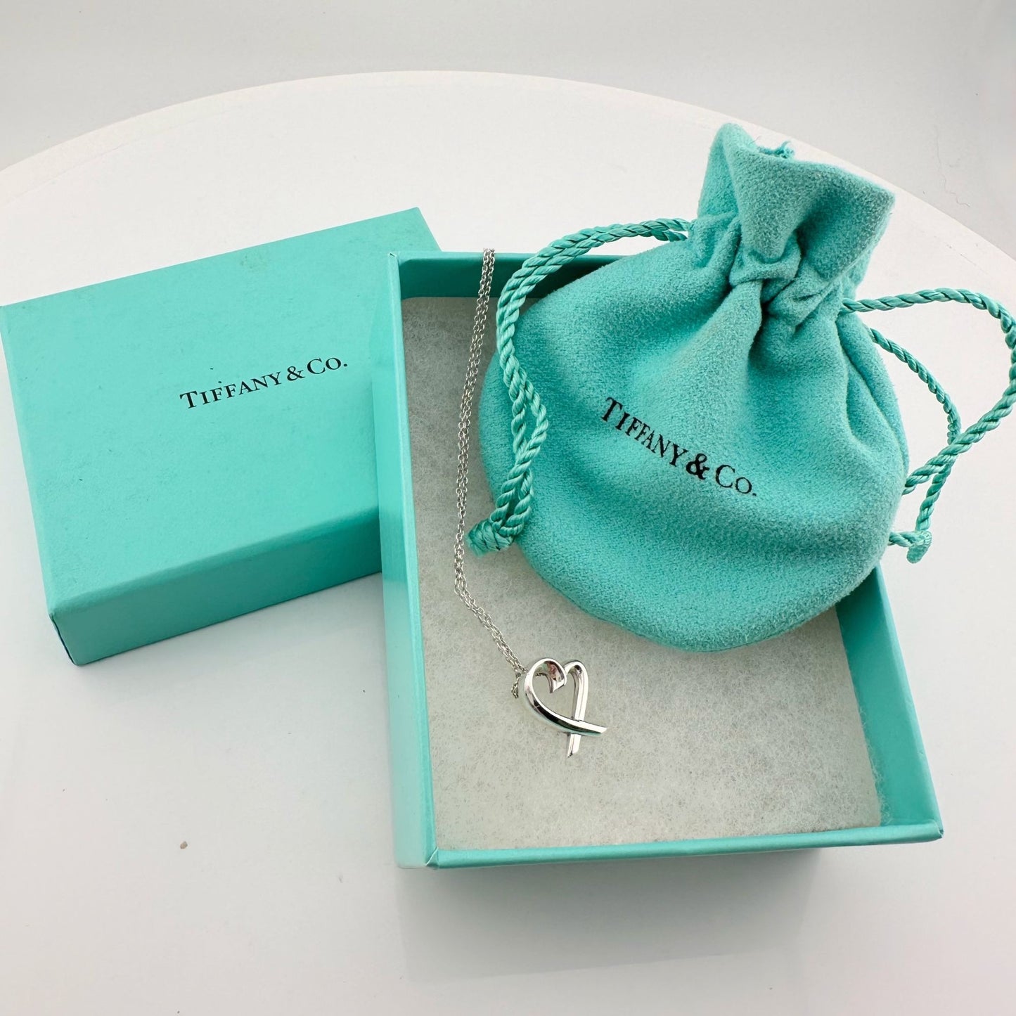 Tiffany and Company Paloma Picasso Loving Heart Necklace with Box & Dusbag