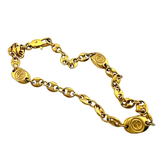 Dunhill Vintage D Logo Goldplated Chain Bracelet (7.5")