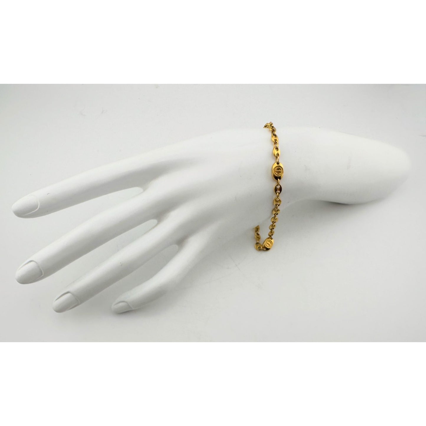 Dunhill Vintage D Logo Goldplated Chain Bracelet (7.5")