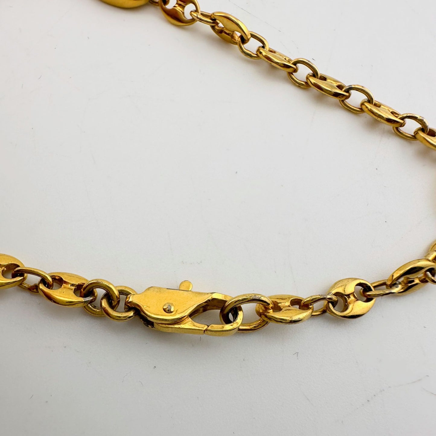 Dunhill Vintage D Logo Goldplated Chain Bracelet (7.5")