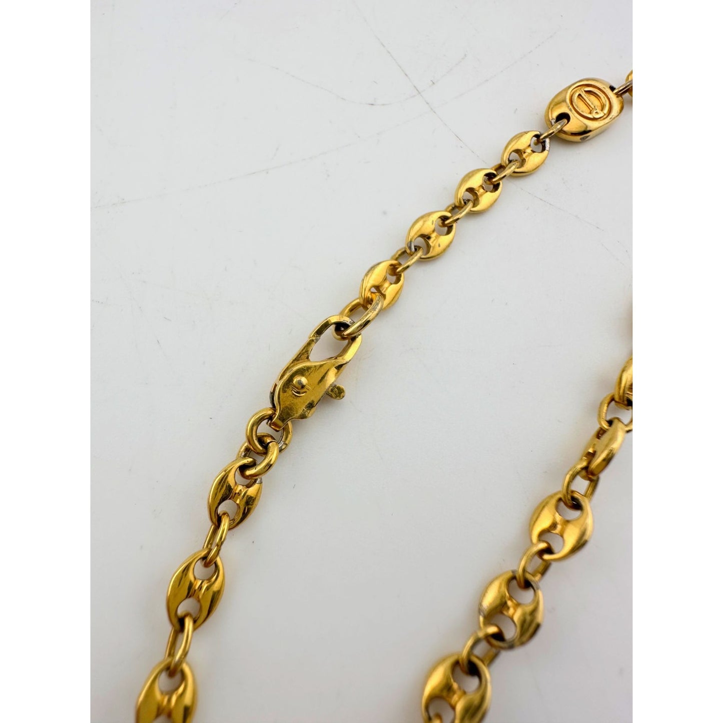 Dunhill Vintage D Logo Goldplated Chain Bracelet (7.5")