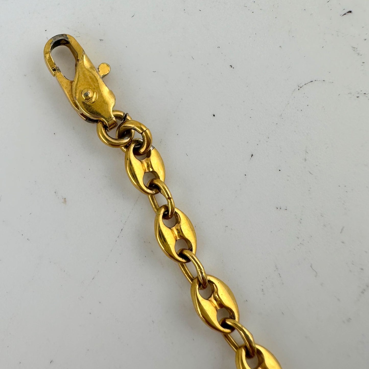 Dunhill Vintage D Logo Goldplated Chain Bracelet (7.5")