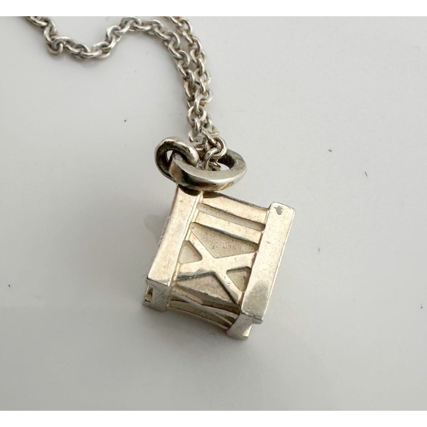 Tiffany and Co Atlas Cube Necklace Sterling Silver