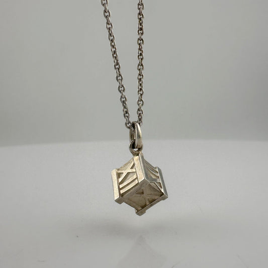 Tiffany and Co Atlas Cube Necklace Sterling Silver