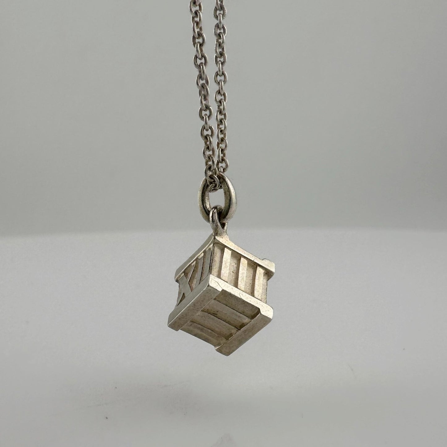 Tiffany and Co Atlas Cube Necklace Sterling Silver