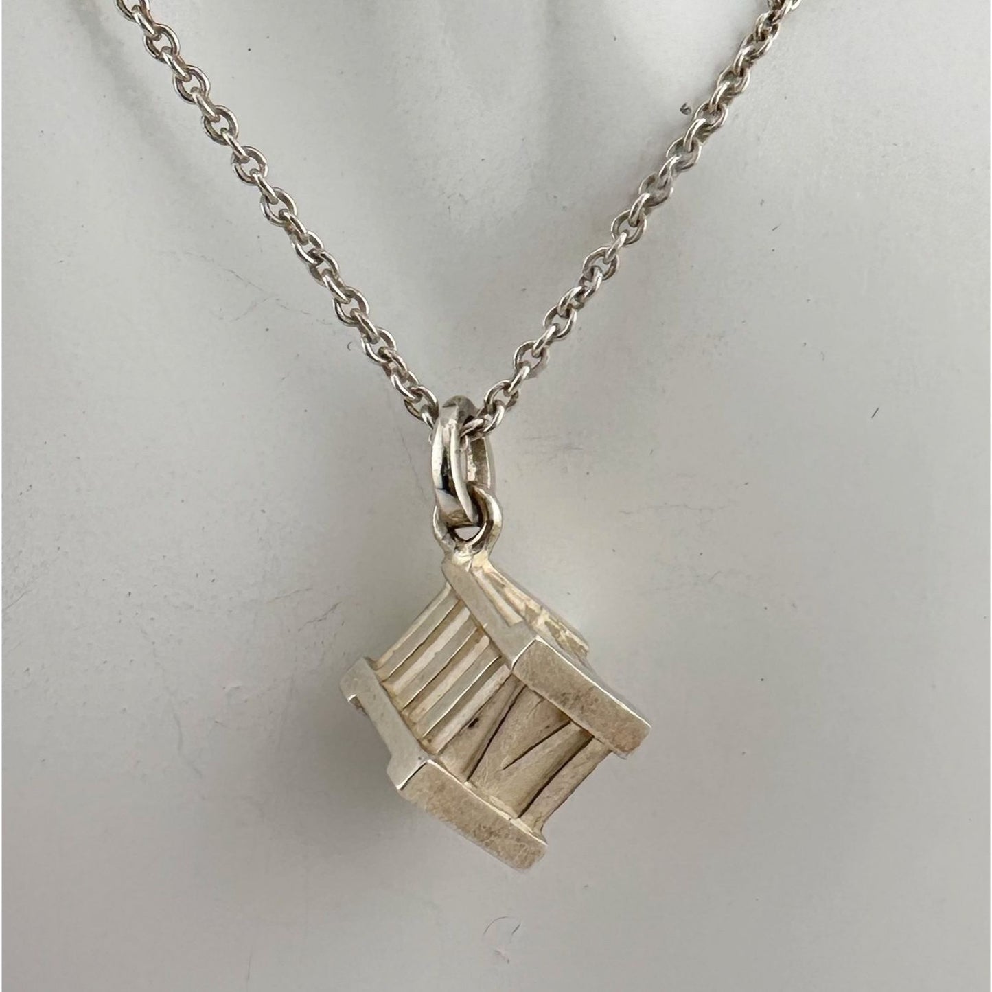 Tiffany and Co Atlas Cube Necklace Sterling Silver