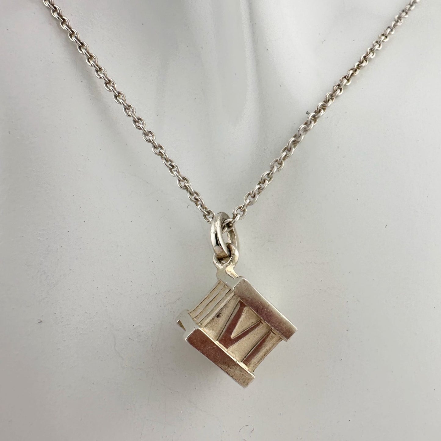 Tiffany and Co Atlas Cube Necklace Sterling Silver