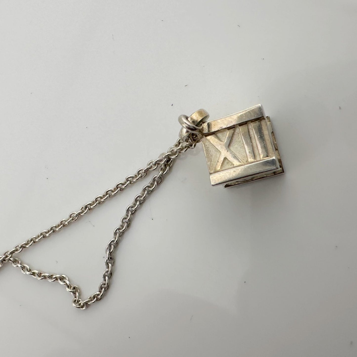 Tiffany and Co Atlas Cube Necklace Sterling Silver