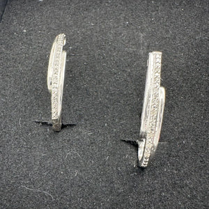 Diamond Loop Hoop Earrings
