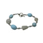 Women's Blue, Silver and White Beaded Bracelet with Toggle Clasp
