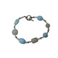 Women's Blue, Silver and White Beaded Bracelet with Toggle Clasp
