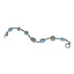 Women's Blue, Silver and White Beaded Bracelet with Toggle Clasp