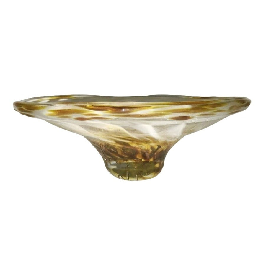 Marty Christy ' Sunflowers' - Beautiful Art Glass Dish - Inscribed by Artist with Personal Message