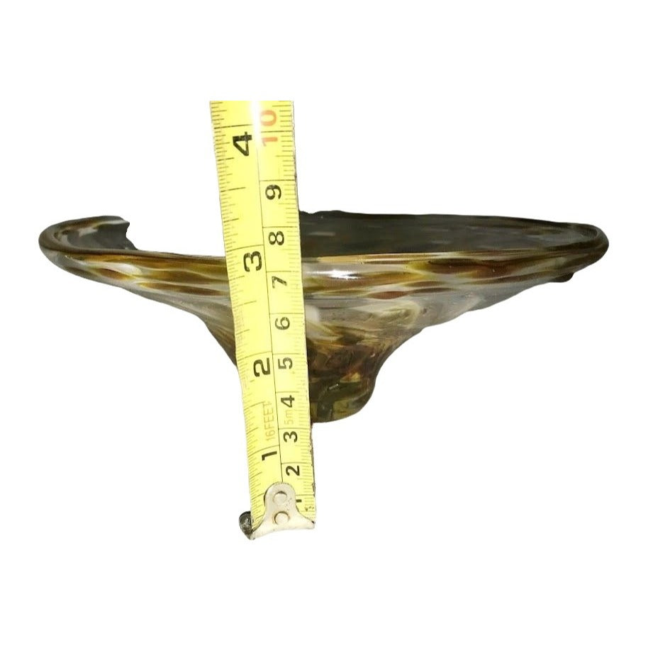 Marty Christy ' Sunflowers' - Beautiful Art Glass Dish - Inscribed by Artist with Personal Message