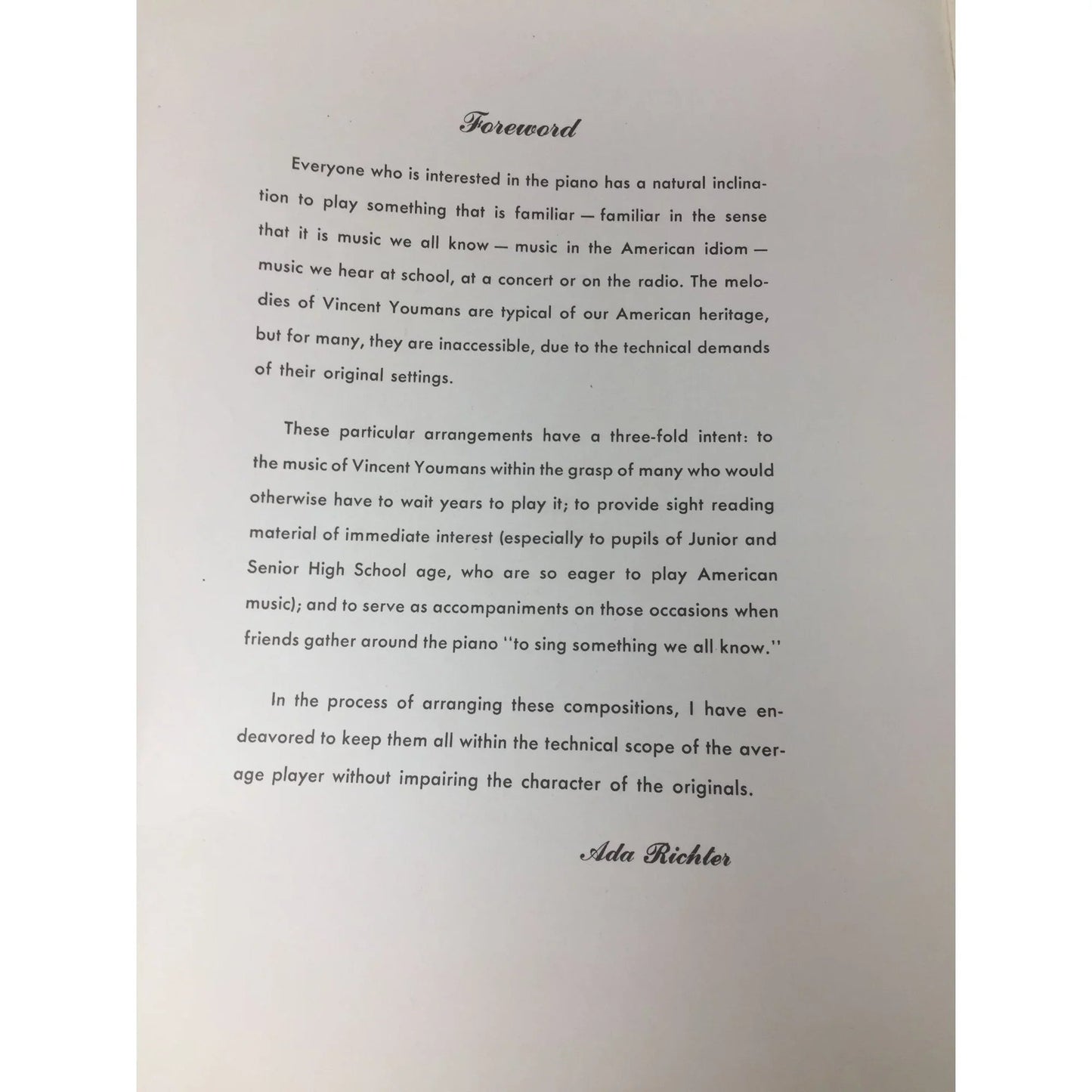 ''YOUMANS MADE EASY FOR THE PIANO'' by Ada Richter - A+ Stuff - SHEET MUSIC - A+ Stuff