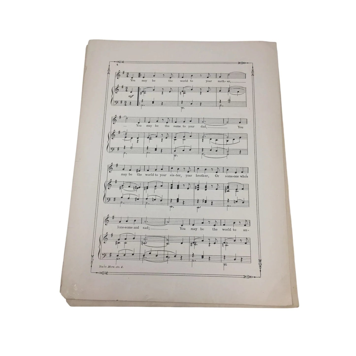 ''You're More Than The World To Me'' Vintage Sheet Music - A+ Stuff - SHEET MUSIC - A+ Stuff