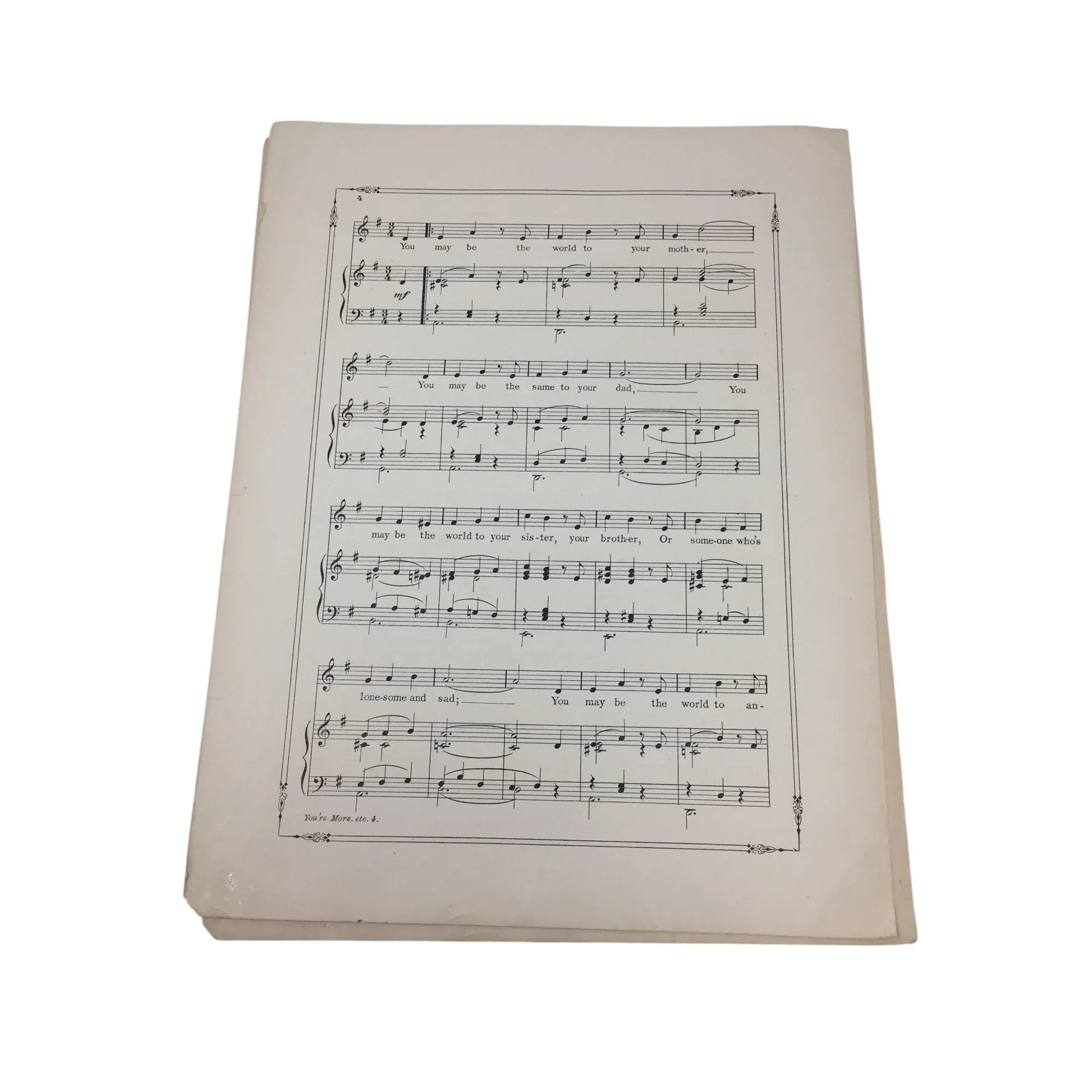 ''You're More Than The World To Me'' Vintage Sheet Music - A+ Stuff - SHEET MUSIC - A+ Stuff