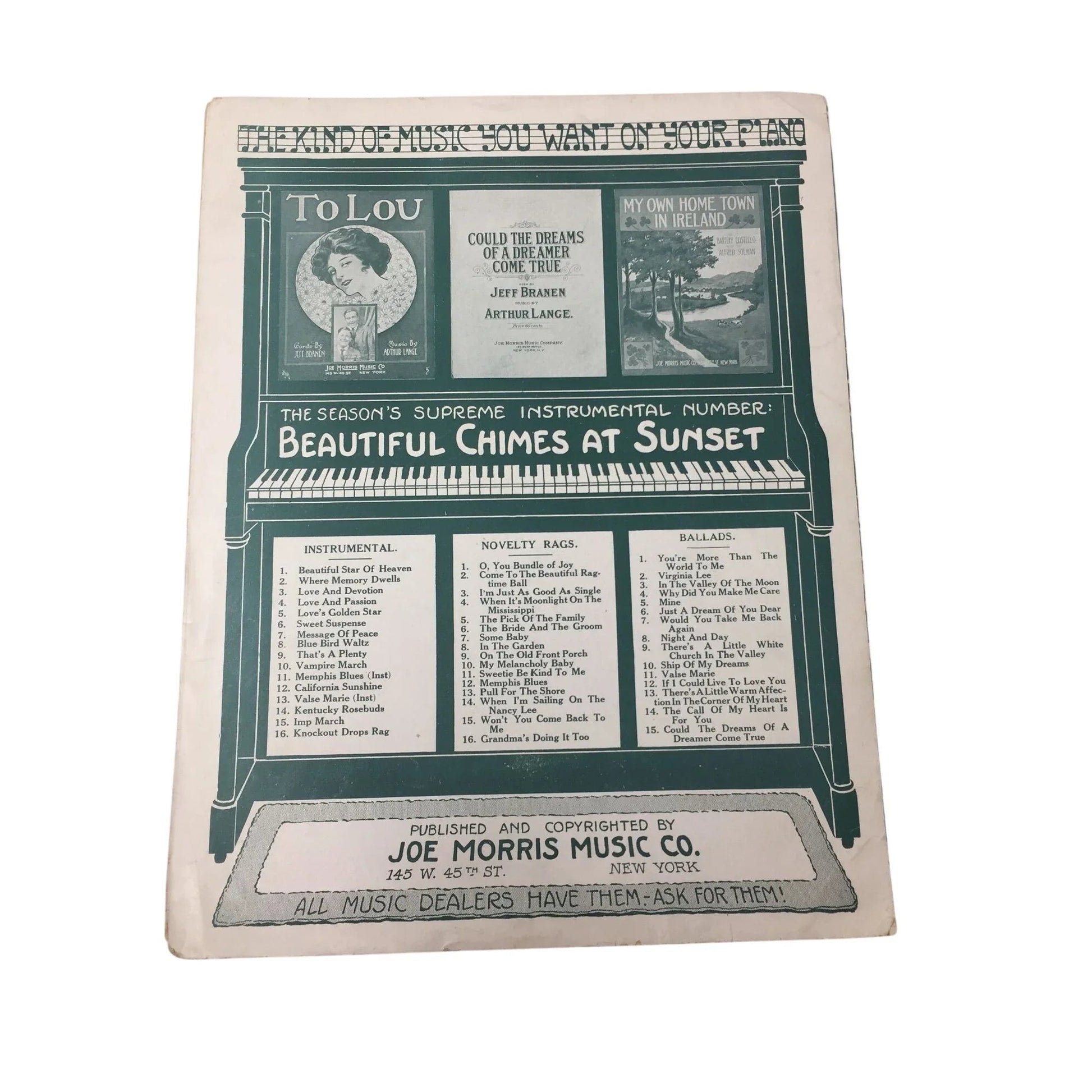 ''You're More Than The World To Me'' Vintage Sheet Music - A+ Stuff - SHEET MUSIC - A+ Stuff