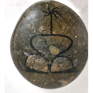 "You're Taking Me For Granite" Round Brown Rock with Design on the front