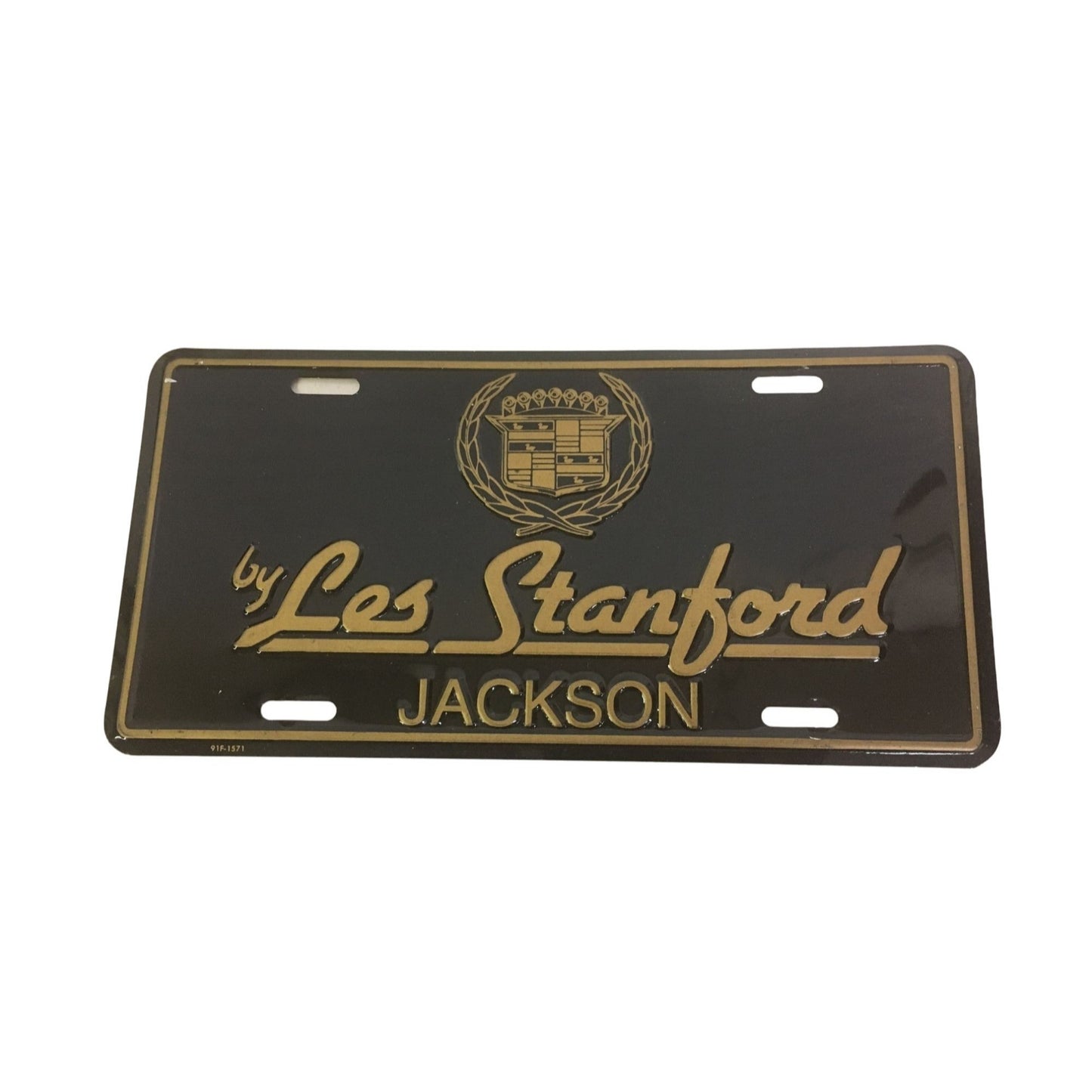 Vintage Les Stanford JACKSON Cadillac License Plate