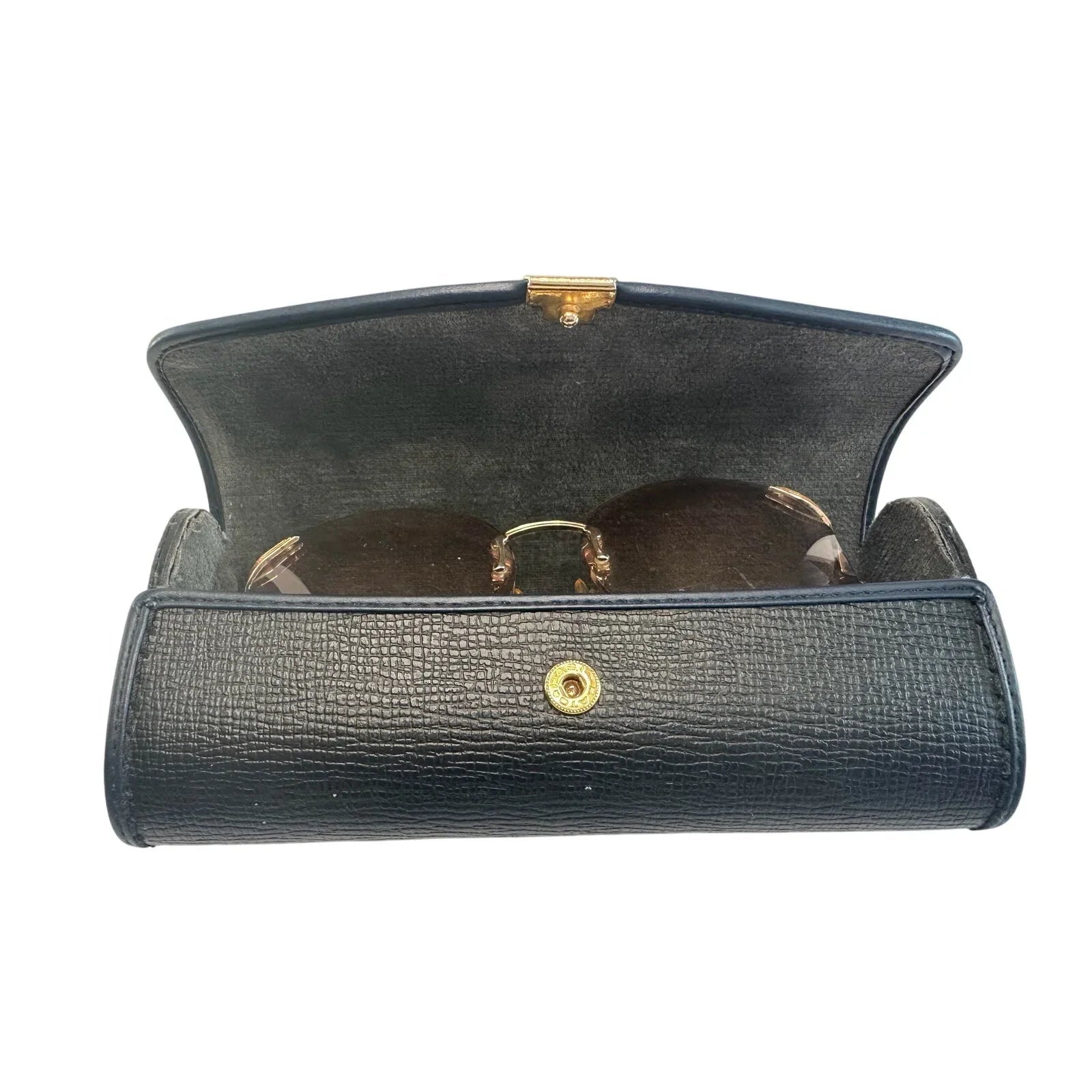 YSL - Yves Saint Laurent Amber / Rose Colored Rimless Sunglasses with Case - YSL, Yves Saint Laurent - Sunglasses - A+ Stuff
