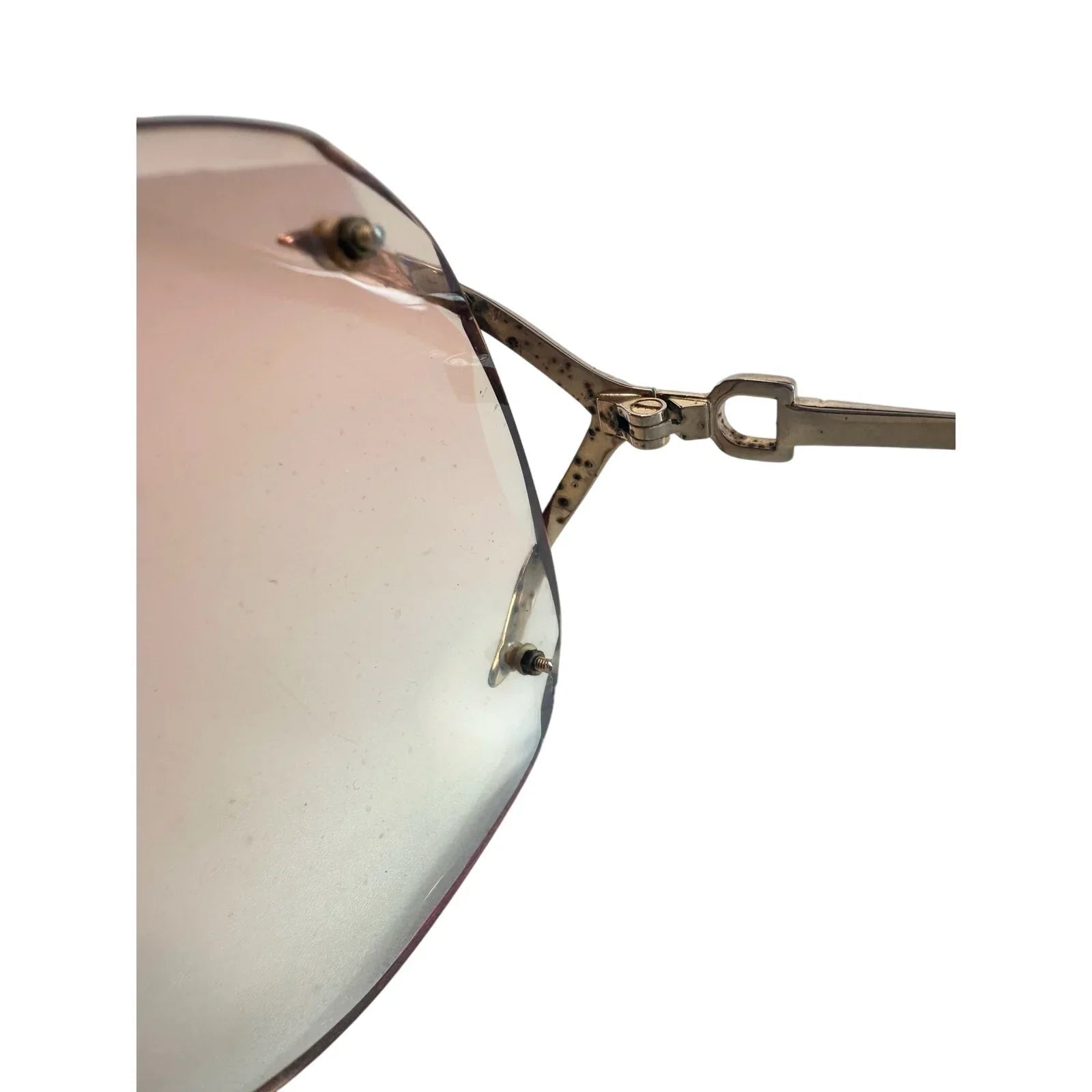YSL - Yves Saint Laurent Amber / Rose Colored Rimless Sunglasses with Case - YSL, Yves Saint Laurent - Sunglasses - A+ Stuff