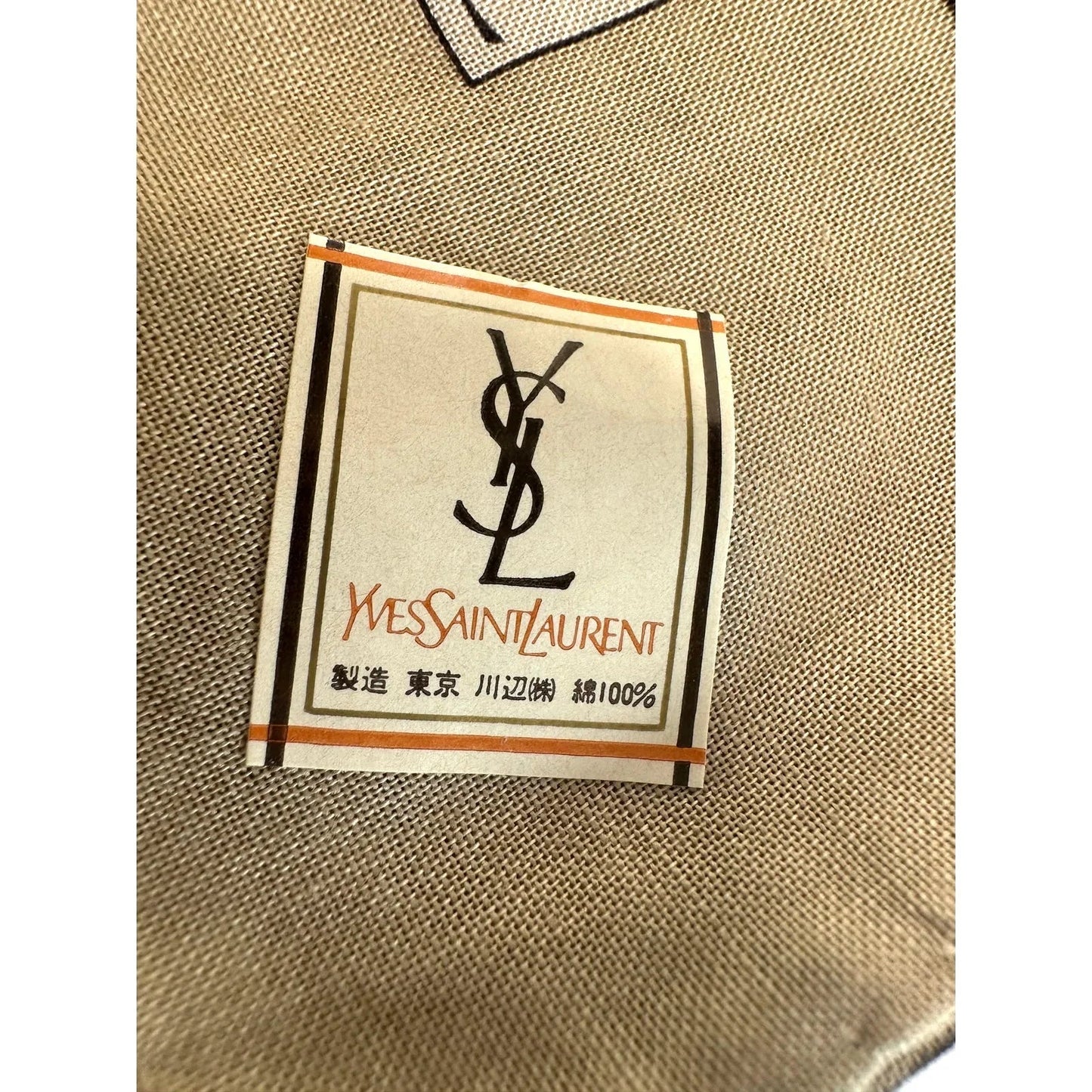 YSL Yves Saint Laurent Pocket Square Handkerchief / Scarf - Beige Plaid - YSL, Yves Saint Laurent - Handkerchief - A+ Stuff