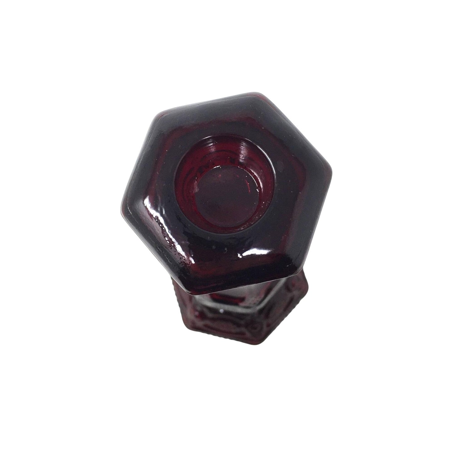 Vintage Avon 1876 Cape Cod Collection Ruby Red Glass Candlestick (Patchwork Cologne Bottle) Avon  A+ Stuff Candle Holders