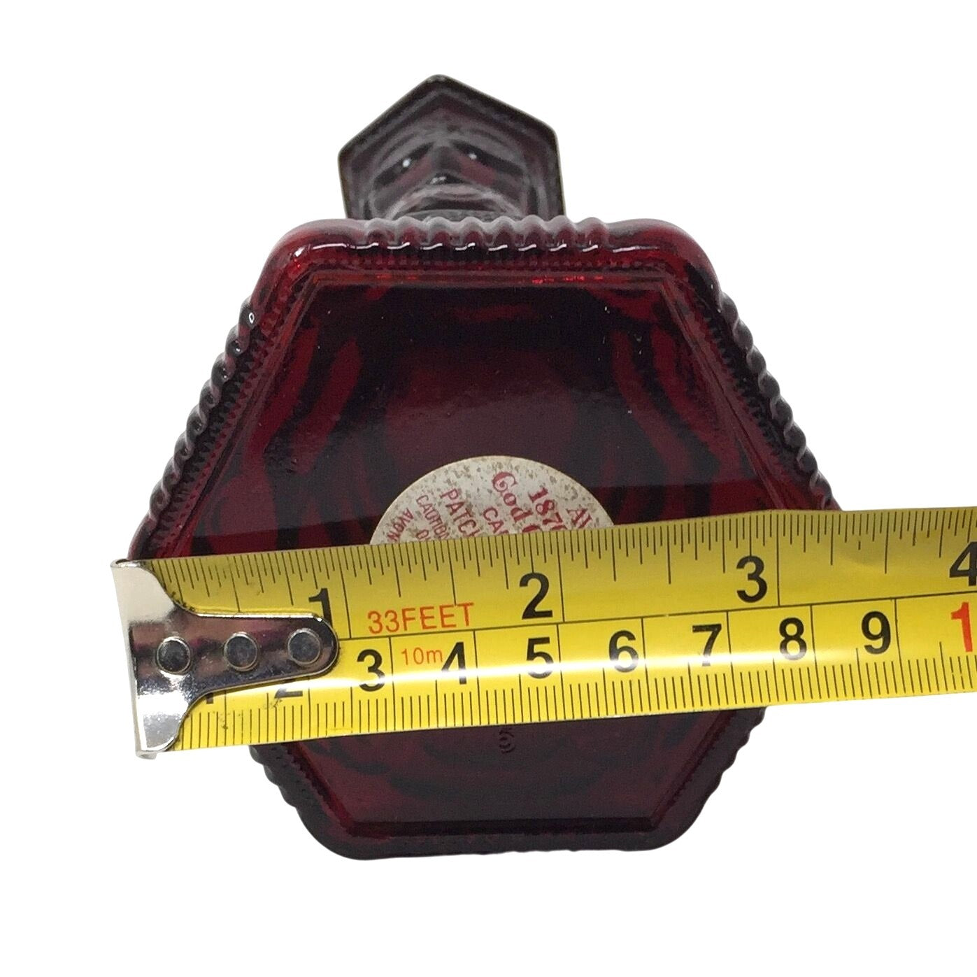 Vintage Avon 1876 Cape Cod Collection Ruby Red Glass Candlestick (Patchwork Cologne Bottle) Avon  A+ Stuff Candle Holders