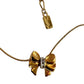 Yves Saint Laurent Gold and Rhinestone Bow Necklace - Yves Saint Laurent - Necklace with Pendant - A+ Stuff