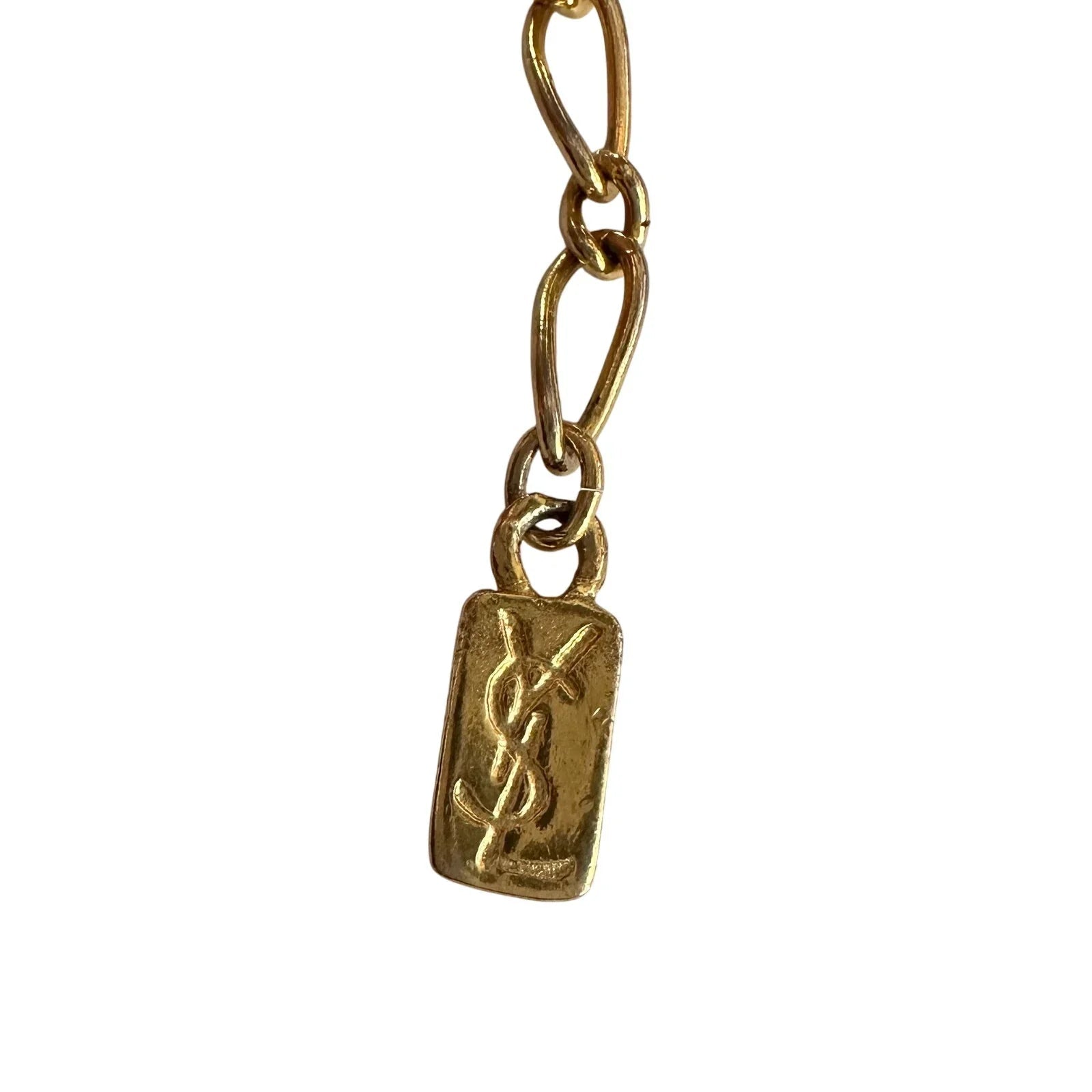 Yves Saint Laurent Gold and Rhinestone Bow Necklace - Yves Saint Laurent - Necklace with Pendant - A+ Stuff
