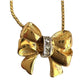 Yves Saint Laurent Gold and Rhinestone Bow Necklace - Yves Saint Laurent - Necklace with Pendant - A+ Stuff
