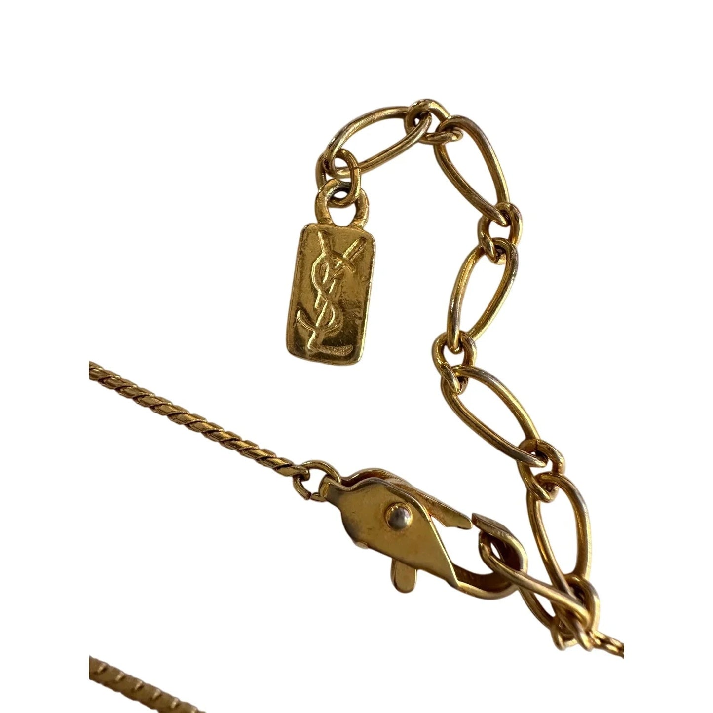 Yves Saint Laurent Gold and Rhinestone Bow Necklace - Yves Saint Laurent - Necklace with Pendant - A+ Stuff