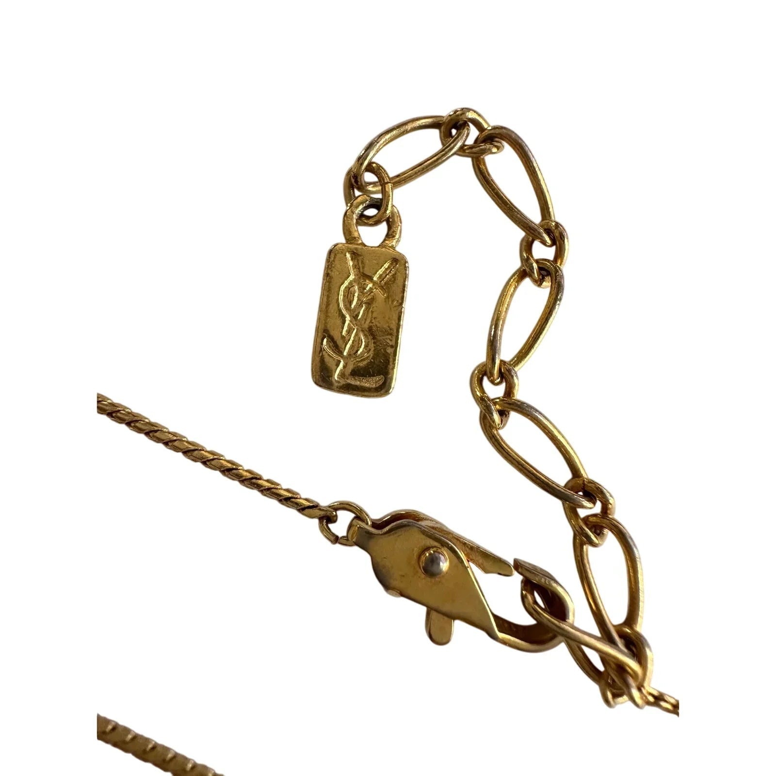 Yves Saint Laurent Gold and Rhinestone Bow Necklace - Yves Saint Laurent - Necklace with Pendant - A+ Stuff