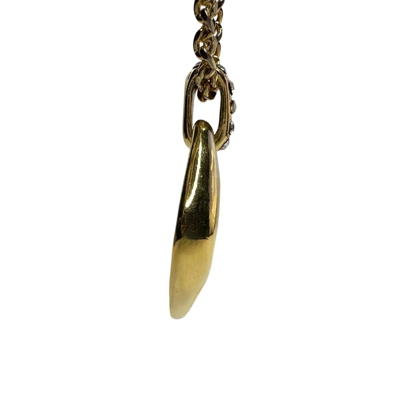 Yves Saint Laurent (YSL) Gold - Plated Necklace w Rhinestones - 20" - Yves Saint Laurent - Necklace with Pendant - A+ Stuff