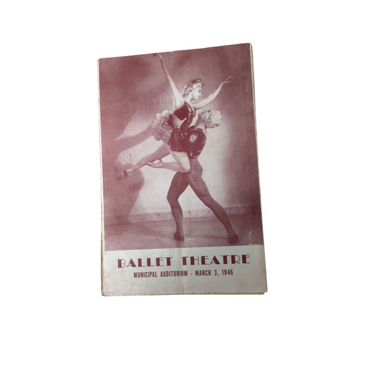Vintage 1946 program for the Ballet Theatre performance