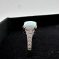 Beautiful 1.30 Carat Cushion Cut Lab Created White Opal Ring Size 7