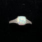 Beautiful 1.30 Carat Cushion Cut Lab Created White Opal Ring Size 7