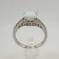 Beautiful 1.30 Carat Cushion Cut Lab Created White Opal Ring Size 7