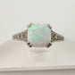 Beautiful 1.30 Carat Cushion Cut Lab Created White Opal Ring Size 7