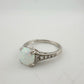 Beautiful 1.30 Carat Cushion Cut Lab Created White Opal Ring Size 7