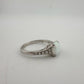 Beautiful 1.30 Carat Cushion Cut Lab Created White Opal Ring Size 7