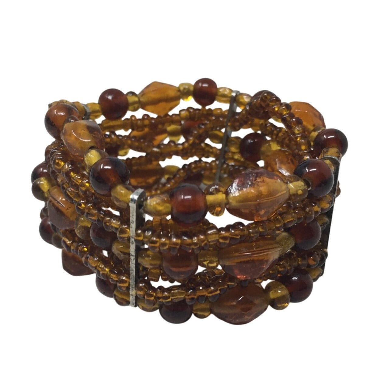 Women's Amber Colored Mixed Bead Bracelet
