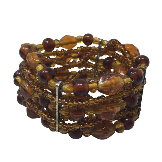 Women's Amber Colored Mixed Bead Bracelet