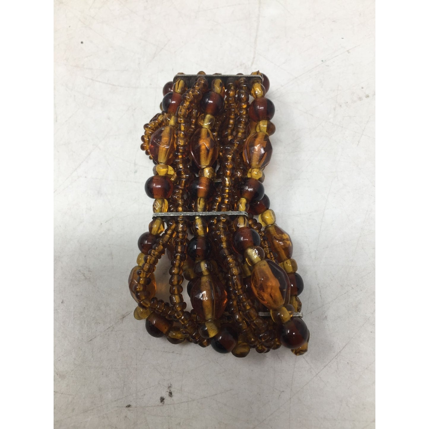 Women's Amber Colored Mixed Bead Bracelet