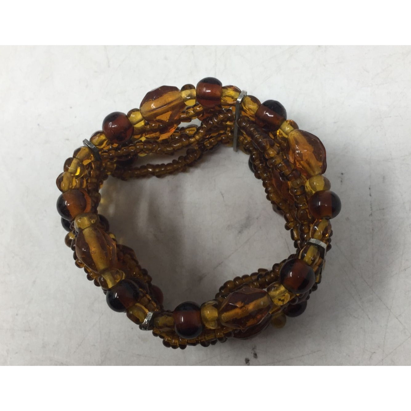 Women's Amber Colored Mixed Bead Bracelet