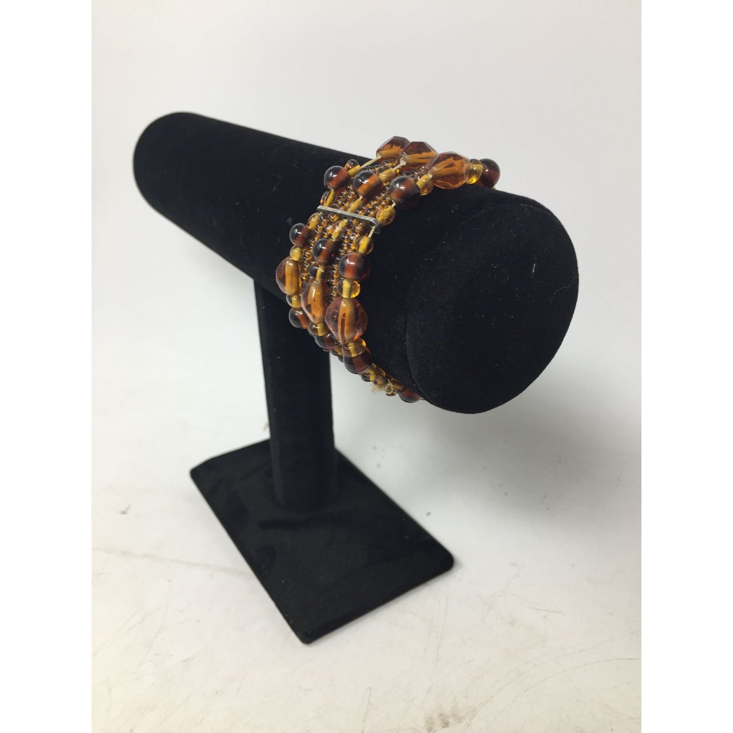 Women's Amber Colored Mixed Bead Bracelet