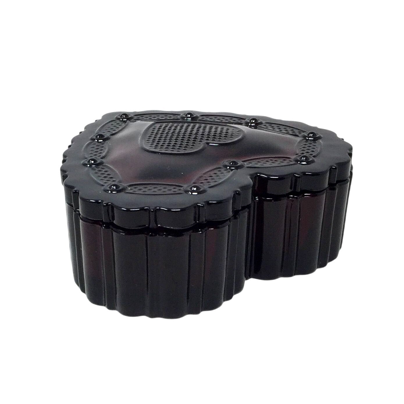 Vintage Avon 1876 Cape Cod Collection Ruby Red Glass Heart-Shaped Trinket Box Avon  A+ Stuff vintage collectible