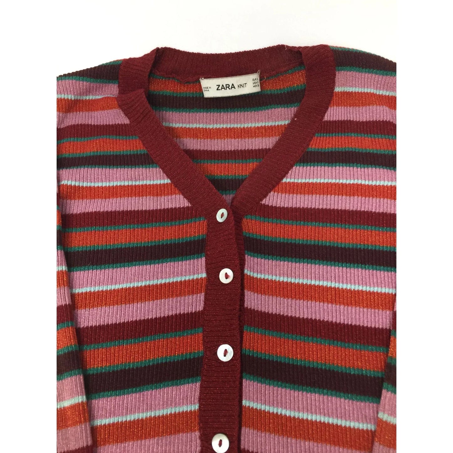 ZARA KNIT SIZE SMALL WOMENS LONG SLEEVE STRIPED SHIRT/CARDIGAN - ZARA - Shirts & Tops - A+ Stuff